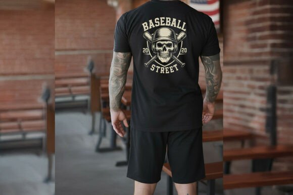 Baseball Skull Graphic Streetwear Shirt: Urban Edge Meets Graphic Art